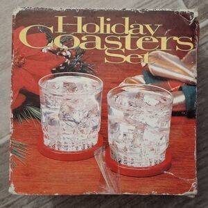 Vintage Christmas Coasters Set, . A&C